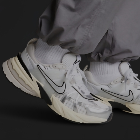 Nike V2K WOMENS 6.5 White and Gray Sneakers - Picture 2 of 11